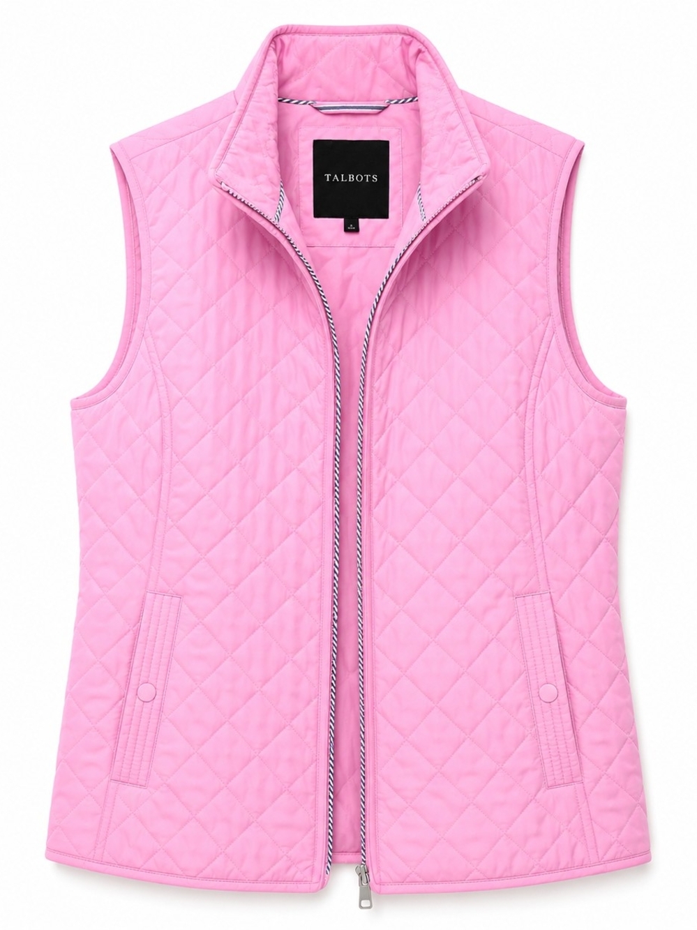 Talbots Quilted Pink Sleeveless Vest